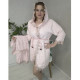 Жіночий короткий махровий халат з мереживом та рушниками Cottonny 100% бавовна, Туреччина