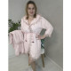 Жіночий короткий махровий халат з мереживом та рушниками Cottonny 100% бавовна, Туреччина